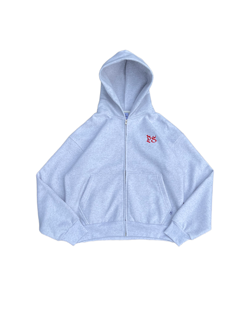 PEPE LIGHT GRAY ZIP-HOODIE