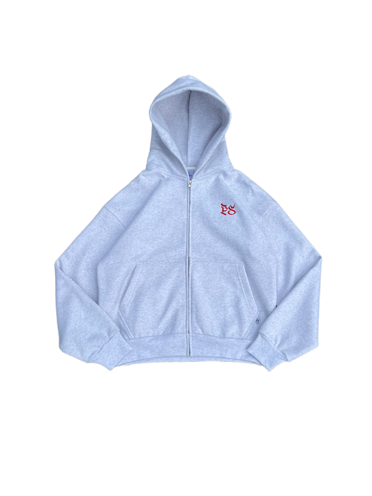 PEPE LIGHT GRAY ZIP-HOODIE