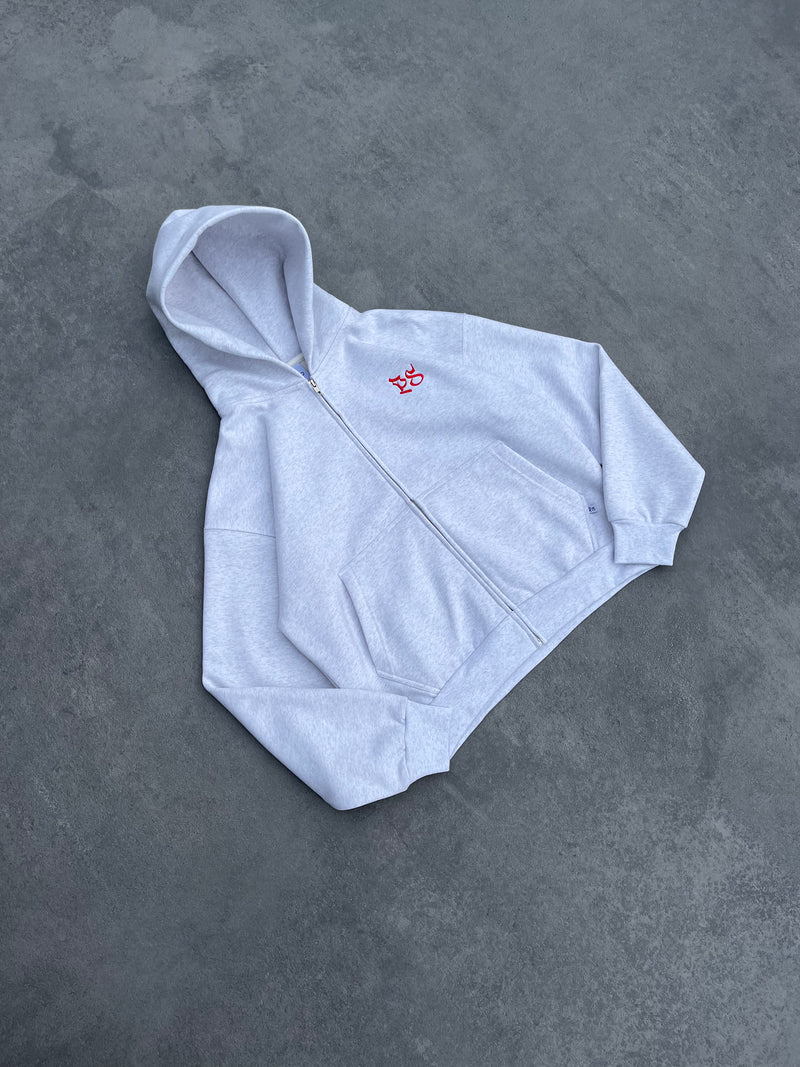 PEPE LIGHT GRAY ZIP-HOODIE